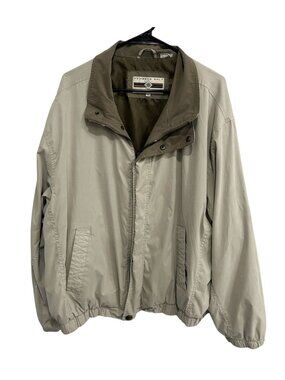Members Only XXL Mens Beige Full-Zip Lightweight Windbreaker Jacket Vtg Retro
